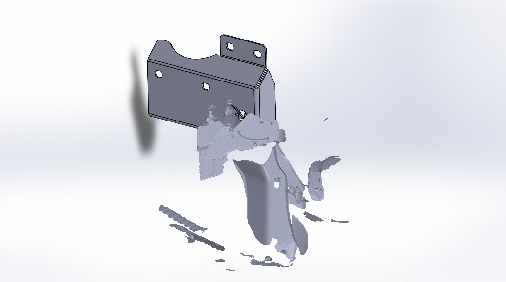 Landcruiser 80 Series Fuel Filter & Power Steering Pump Reservoir Bracket CAD view 3