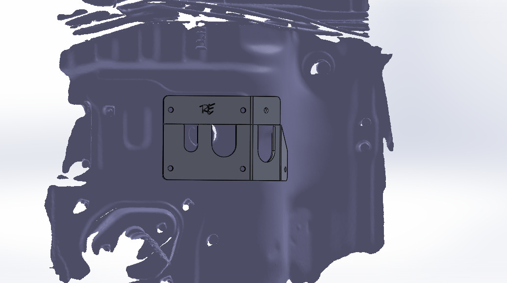 Landcruiser 80 Series M57 Firewall Adapter CAD view 3